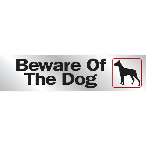 Midwest Fastener Hy-Ko 2x8 Brushed Aluminum Sign, Beware Of The Dog 441 - main